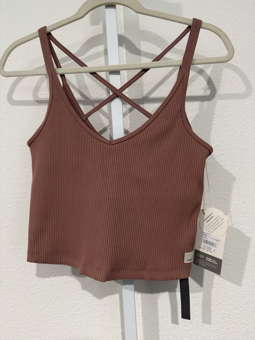 Vuori Rib Crop Tank Marsala Sz M NWT